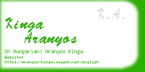 kinga aranyos business card